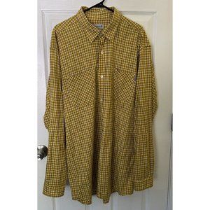 Carhartt Yellow Plaid Flannel Shirt Men’s XL Long Sleeve Button 100% Cotton